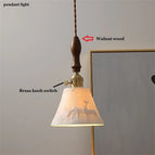 Lampe à suspension A en bois / Blanc chaud