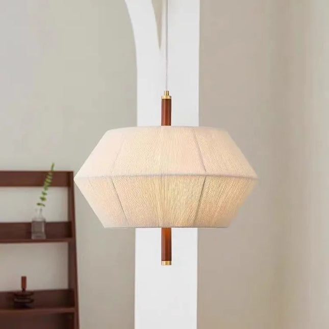 Suspension design wabi-sabi en corde de chanvre et bois massif — LZ4X9T