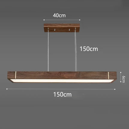 Lustre led modernes design bois foncé pour décoration intérieure