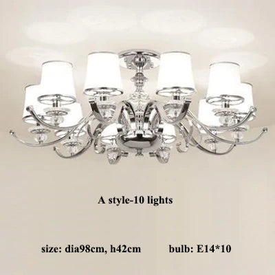 Lustre moderne chromé avec abat-jours blancs — LZ4XJ9