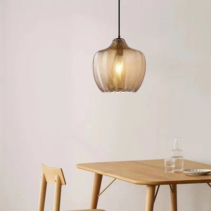 Suspension en verre ambre pour cuisine et chambre E27 — LZ4X9Q2J