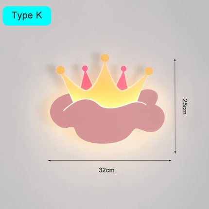 Applique murale en forme de couronne avec télécommande pour chambre enfant — LZ4X9T