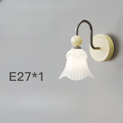 Applique murale en verre givré à décor floral élégant — LZ4X9P2