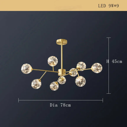 Lustre minimaliste en cuivre avec abat-jour étoile LED — LZ4X9T2