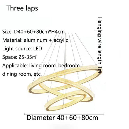 Lustre moderne en cristal avec anneau LED pour intérieur — LZ4X9P2