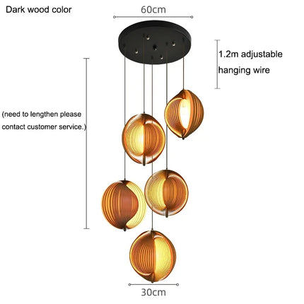 Suspension en bois style wabi sabi pour décoration intérieure moderne — LZ4X7Q9