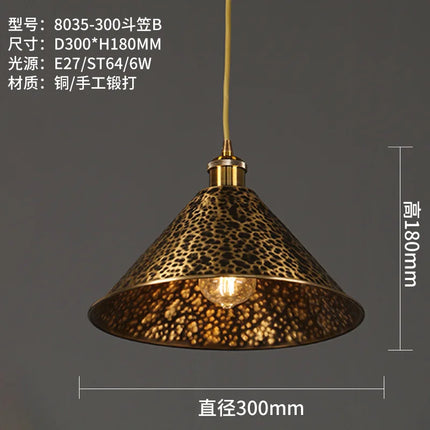 Lustre décoratif en cuivre style chinois pour ambiance zen — LZ4X9P2