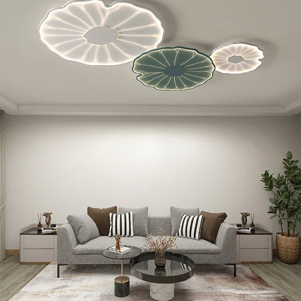 plafonnier led créatif en forme de feuille de lotus décoratif