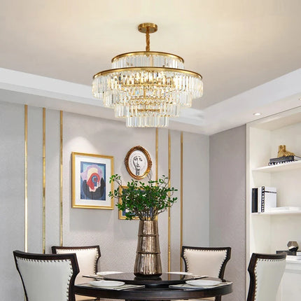 Lustre décoratif moderne en cristal doré pour intérieur — LZ4X9J