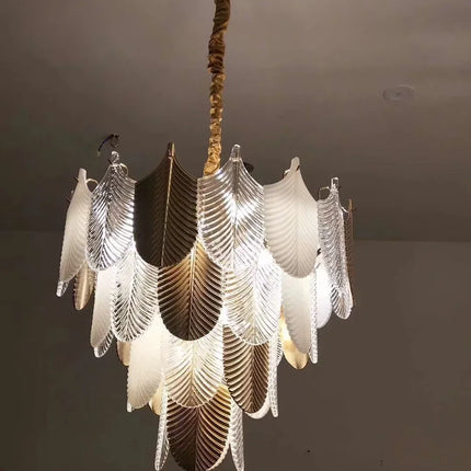 Luxe postmoderne LED lustre éclairage E14 salon Villa hall grands lustres décoration de la maison en verre longue lampe suspendue