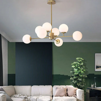 Lustre LED moderne en verre moléculaire de luxe — LZ4X9P2