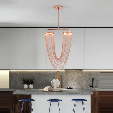 Lustre suspension LED vintage américain chrome et or 2022 — LZ4X9M