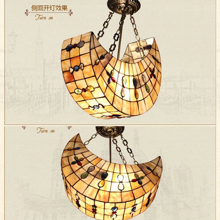 Suspension décorative en verre teinté forme lune — LZ4D9X2
