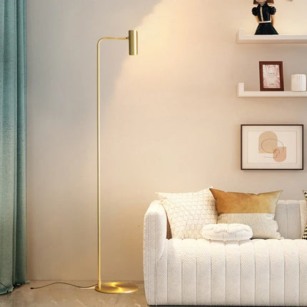 Lampadaire minimaliste en cuivre avec lumière rotative moderne — LZ4P9XQ