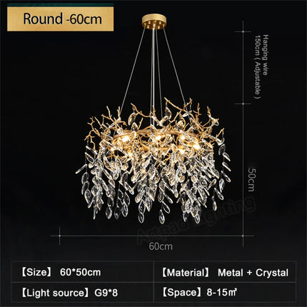 Lustre en verre doré au design luxueux pour intérieur — LZ4X9P2