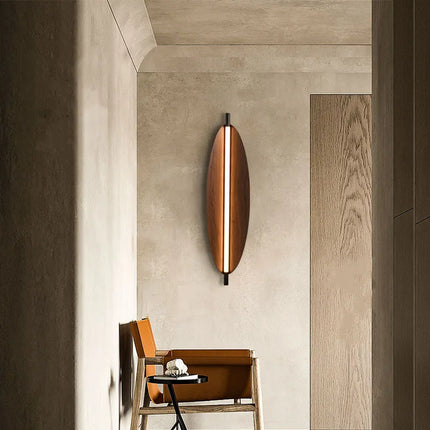 Applique murale LED minimaliste style wabi sabi japonais effet grain de bois — LZP4X9