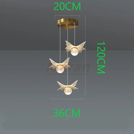 Suspension moderne dorée avec fleur en verre — LZ4X9T2