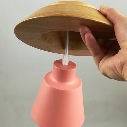 Suspension luminaire Sweet Home Macaron LED couleur bois — LZ4X9T1