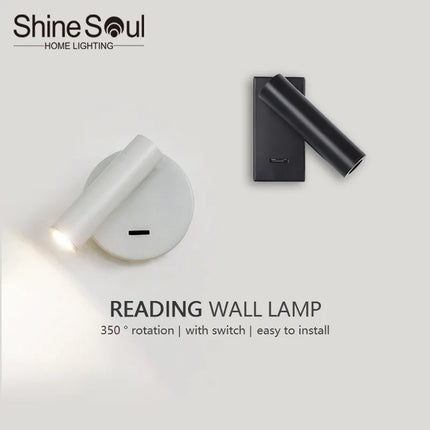 Applique murale LED moderne rotative et réglable pour lecture — LZ4X9P