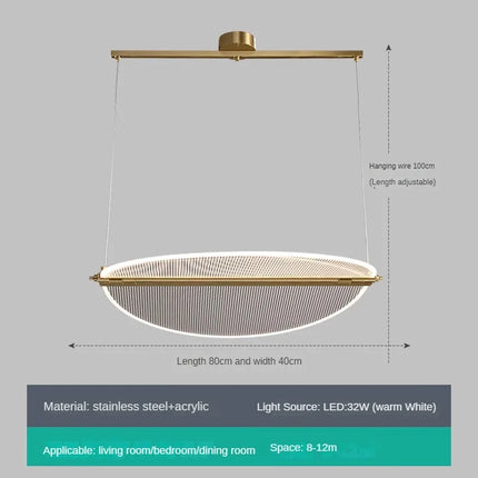 lustre rectangulaire réglable en acrylique pour éclairage créatif