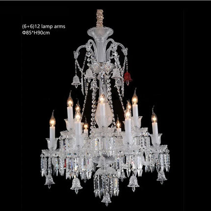 Lustre transparent en cristal pour éclairage élégant — LZ4N7Q