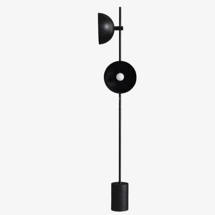 Lampadaire LED moderne avec tige et abat-jour en métal noir — LZ4X9P