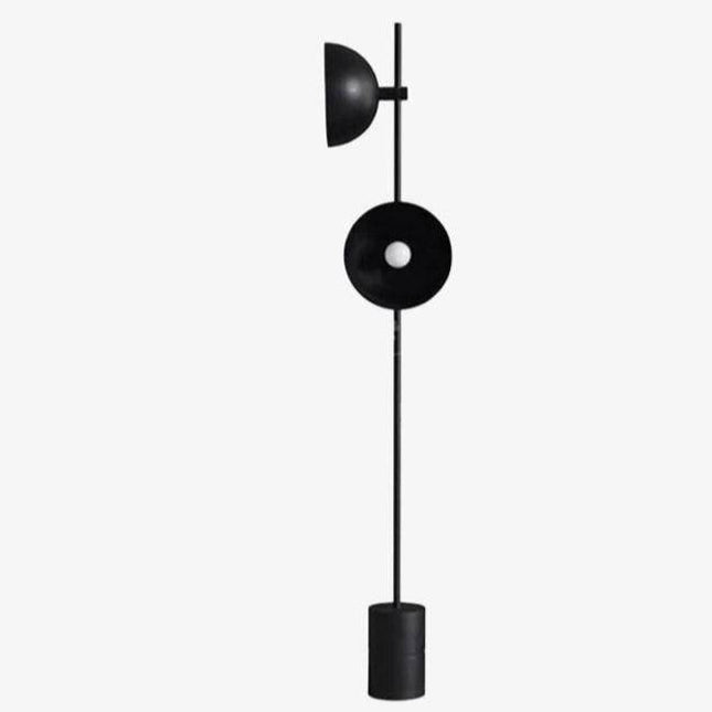Lampadaire moderne LED avec tige et abat-jour métal noir