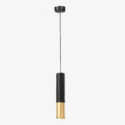 Suspension LED cylindre noir et doré design contemporain — LZ4X9M