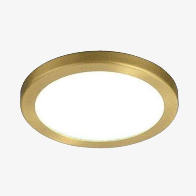 Spot encastré LED rond avec bordure dorée