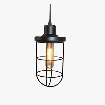 Suspension LED rétro avec cage métallique style industriel — LZ4X9P