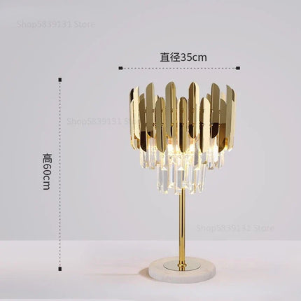Lampadaire nordique post-moderne en cristal doré LED — LZ4X9M