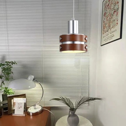 Suspension intérieure en bois et métal chromé design — LZ4G7XQ