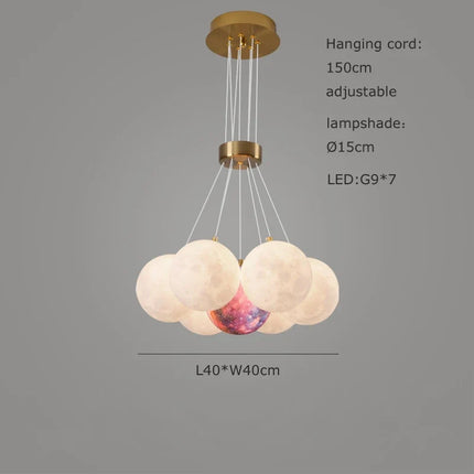Lustre sphérique LED réglable en hauteur pour décoration moderne — LZ4QX9