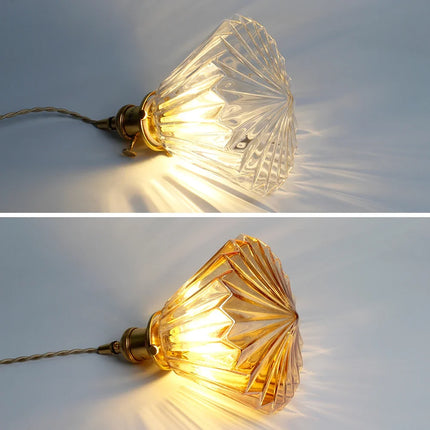 Lustre suspension en verre et cuivre au design minimaliste créatif — LZ4X9V2