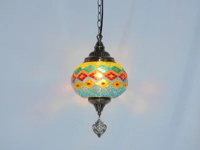 Suspension bohème en verre teinté fait main en Turquie — LZ4X9Q