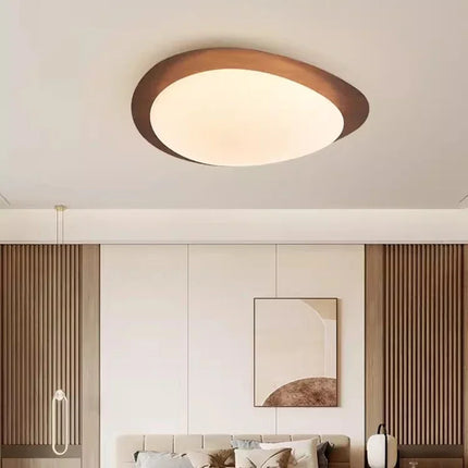 Plafonnier LED nordique en bois noyer et acrylique avec galets — LZ4X9P2