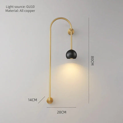 Applique murale en cuivre au design italien pour intérieur élégant — LZ4G7XQ