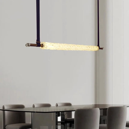 Suspension en cristal naturel avec ceinture en cuir — LZ4G7XQ
