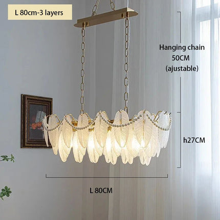 Plafonnier décoratif en verre et plumes pour intérieur — LZ4X9P