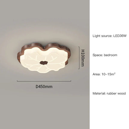 lustre moderne imitation bois en forme de feuille d'arbre créatif