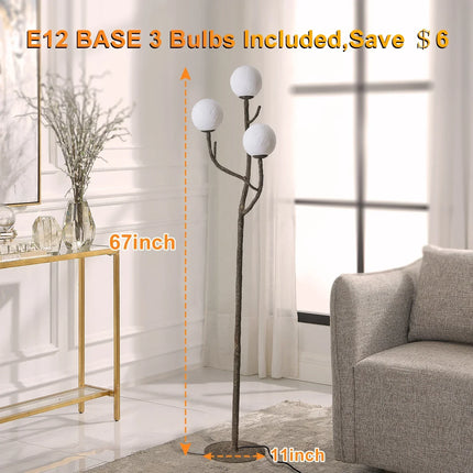 Lampadaire artisanal en métal au design nature — LZ4X9P2