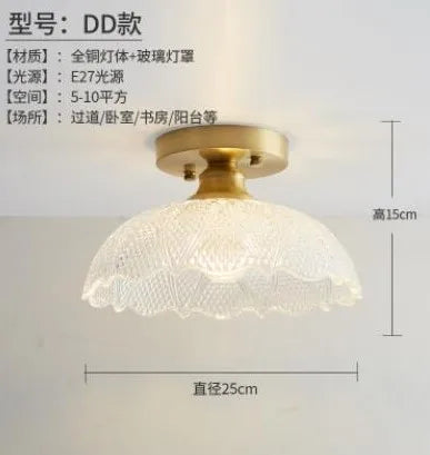 Plafonnier LED vintage en verre style nordique pour intérieur moderne — LZ4Q9T1