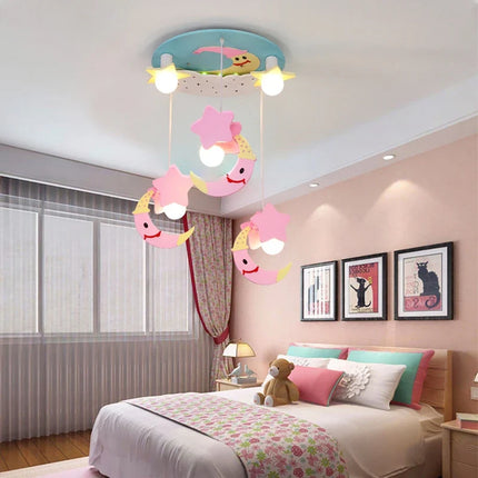 Plafonnier lune kawaii design scandinave pour chambre fille moderne — LZ4X9P