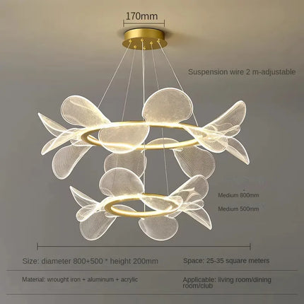 Lustre suspension minimaliste en acrylique à pétales design — LZ4XJ9
