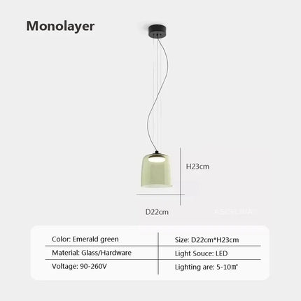 Lustre suspension nordique en fil de verre pour décoration intérieure — LZ4X9B
