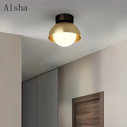 plafonnier nordique en cuivre et verre design élégant pour intérieur
