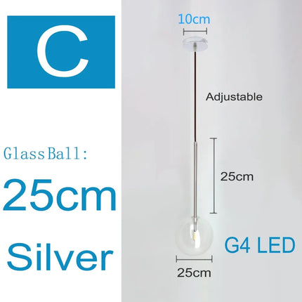 Suspension nordique en verre clair au design moderne — LZ4P9X