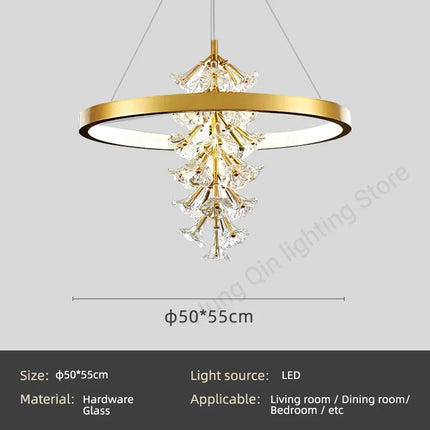 Lustre moderne en verre forme fleur pour éclairage intérieur — LZ4X9P2