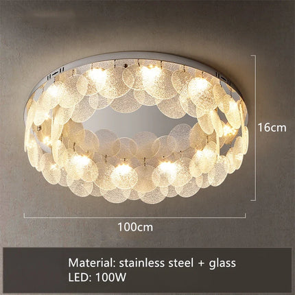 Plafonnier LED en acier inoxydable et verre pour intérieur moderne — LZ4X9Q