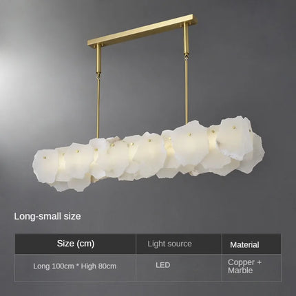 Lustre en marbre naturel avec détails en cuivre pour décoration intérieure — LZ4X9P2Q